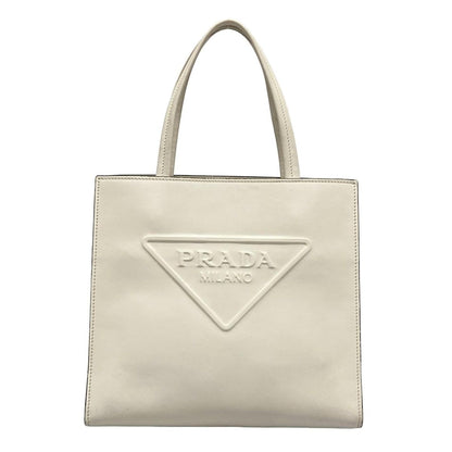 Prada Tote Bag White Leather