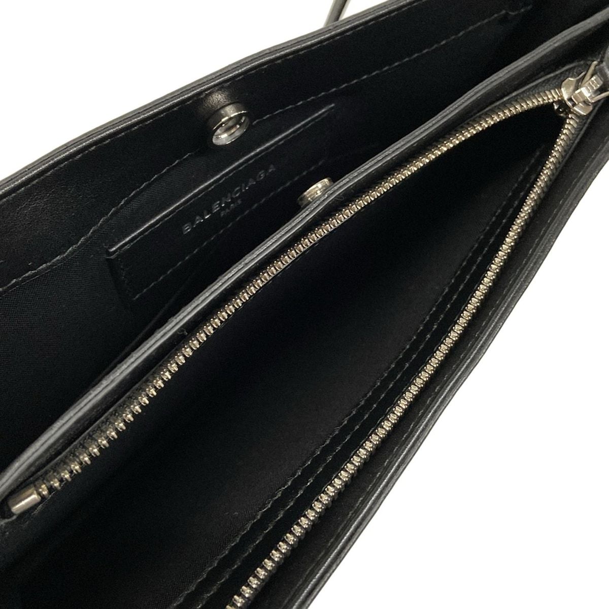 Balenciaga Shoulder Bag Navy Pochette Black Leather — view 7