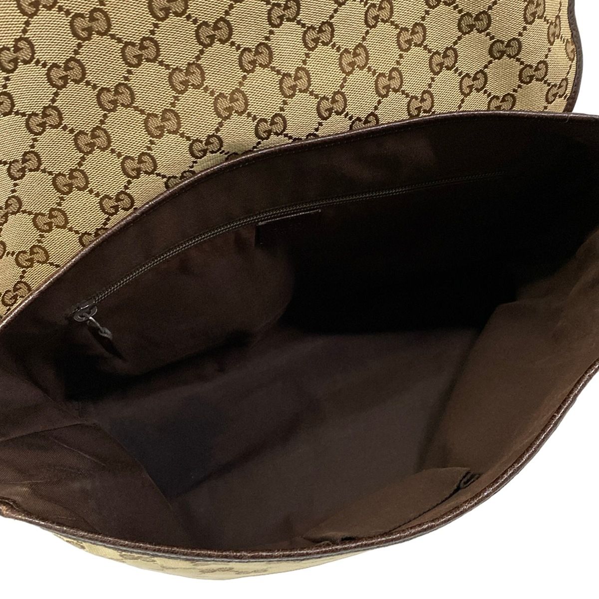 Gucci Shoulder Bag GG Pattern Sherry Beige Dark Brown Leather — view 7