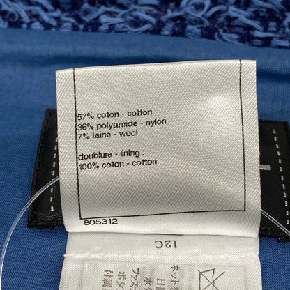 Chanel Dress M Blue Tweed Zip Up Cotton 38 — view 5