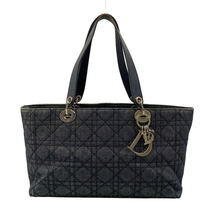 Dior Handbag Cannage Stitch Navy Leather