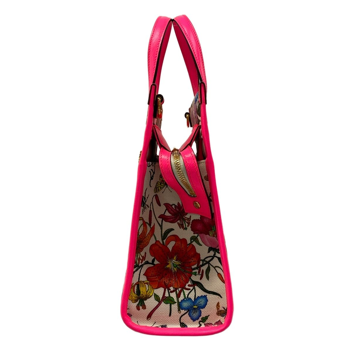 Gucci Handbag Flora White Pink Multi Leather — view 4