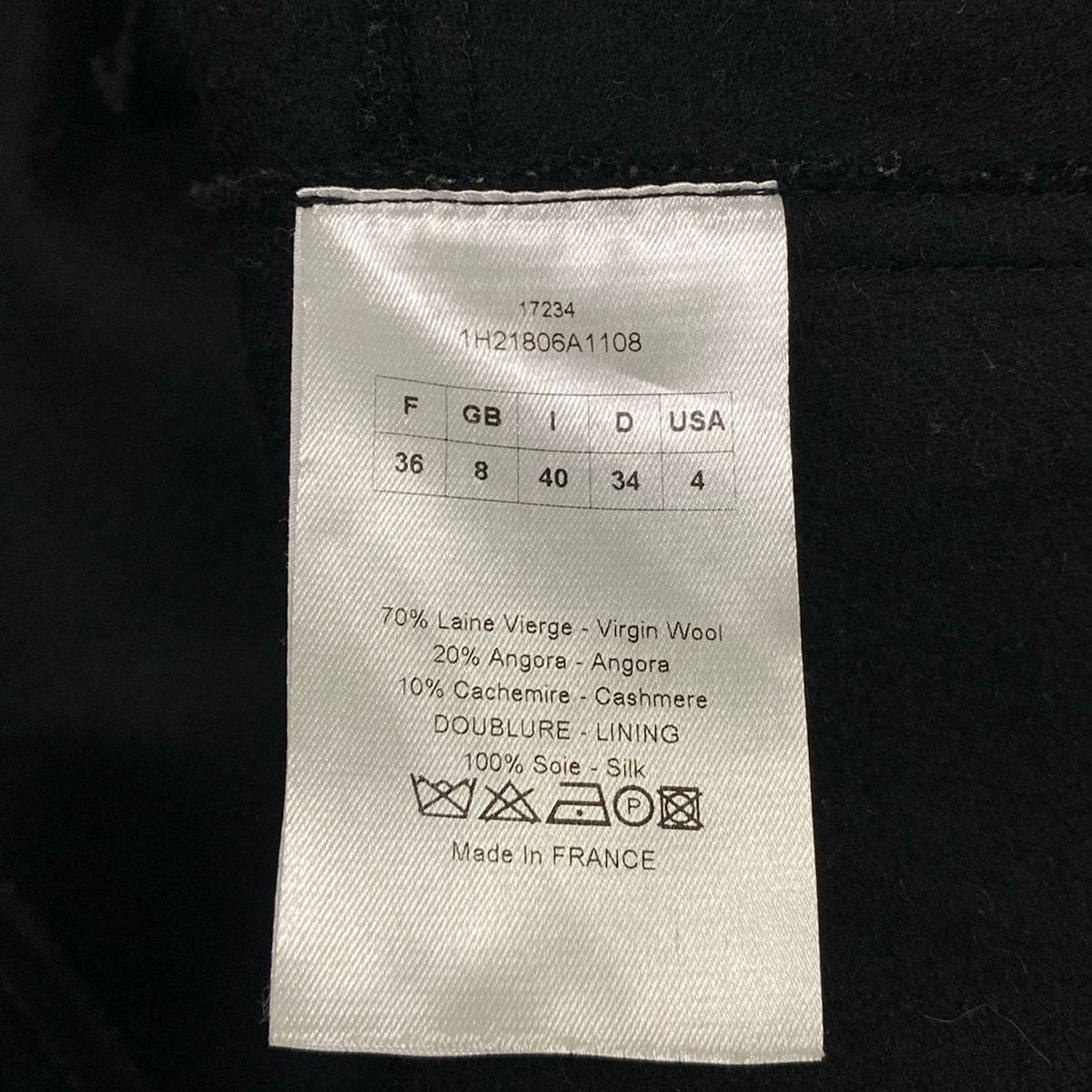 Dior Coat Black Wool Angora 36 — view 5
