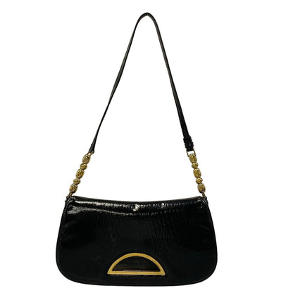 Dior Shoulder Bag Malice Pearl Black Embossed Leather