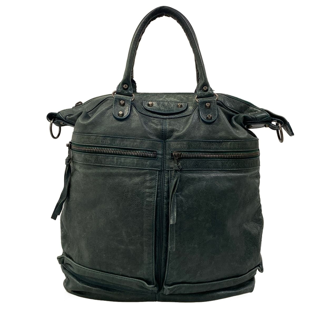 Balenciaga Handbag Dark Green Leather