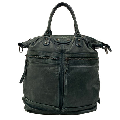 Balenciaga Handbag Dark Green Leather