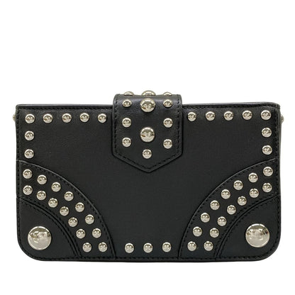Prada Case Black Studded Leather Vanity Bag — view 2