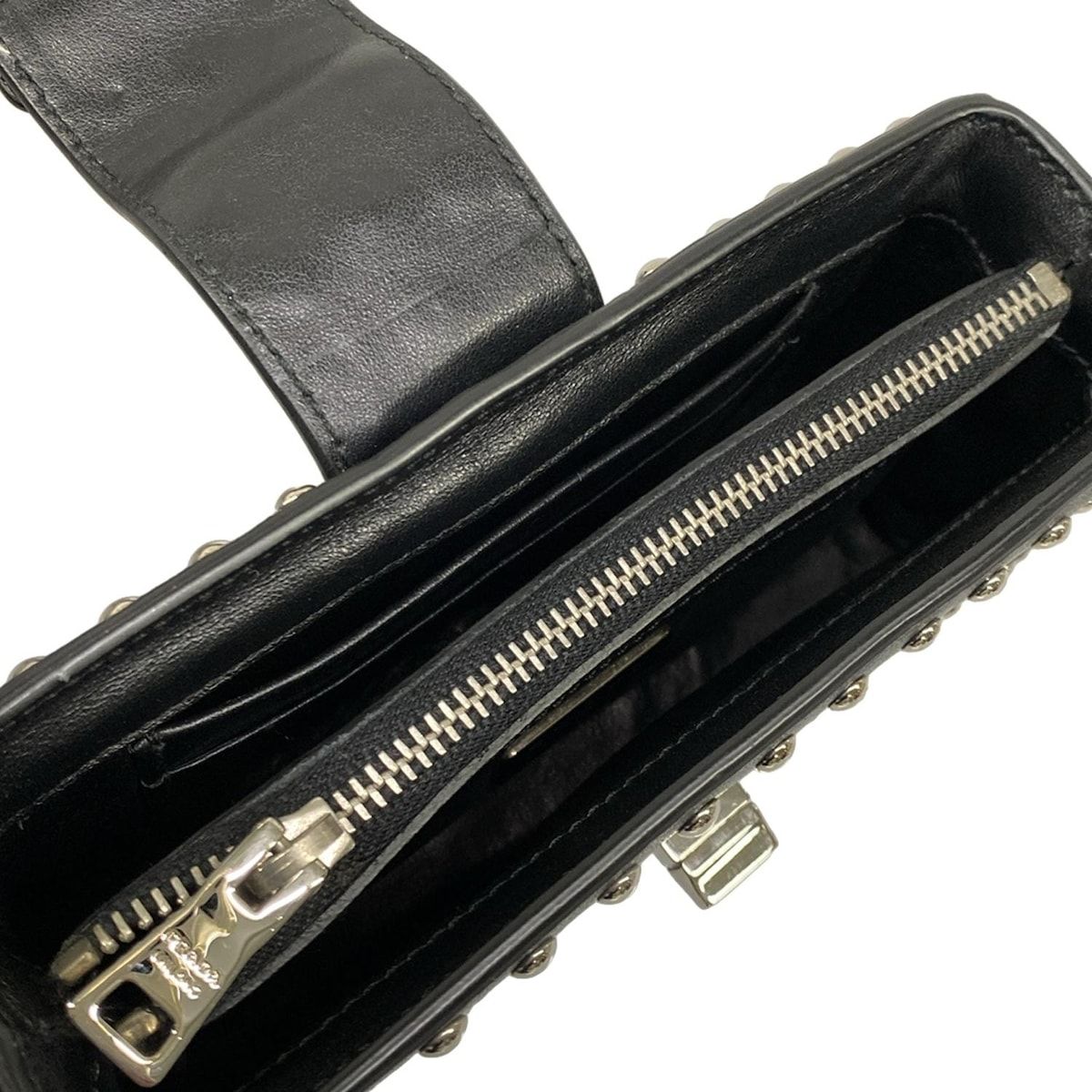 Prada Case Black Studded Leather Vanity Bag — view 3