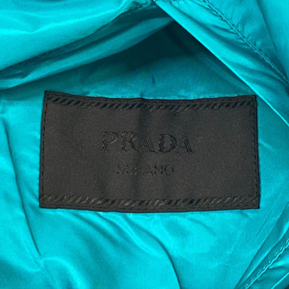 Prada Hoodie Black Light Blue Triangle Logo Reversible Cotton XS — view 4