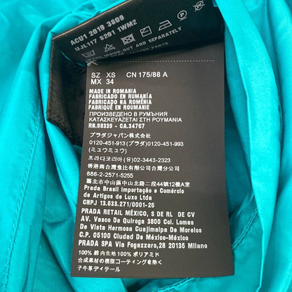 Prada Hoodie Black Light Blue Triangle Logo Reversible Cotton XS — view 5