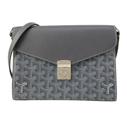 Goyard Shoulder Bag Sheepskin Gray Removable Strap Leather