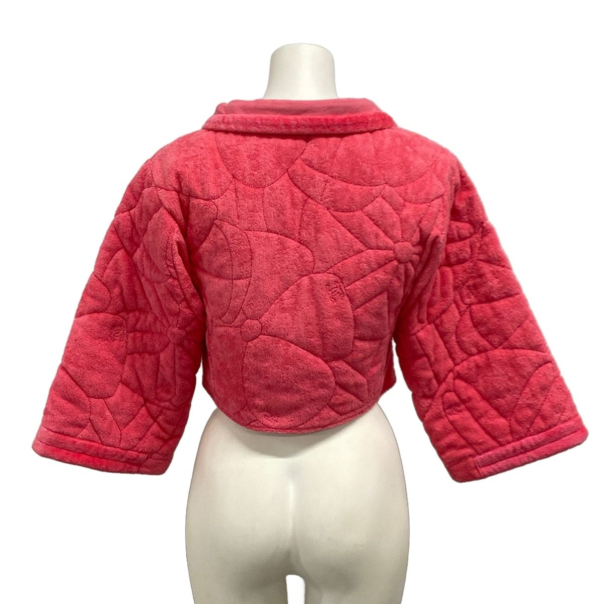 Chanel Jacket S Pink Pile Zip Up Short Length Cotton 34 — view 2