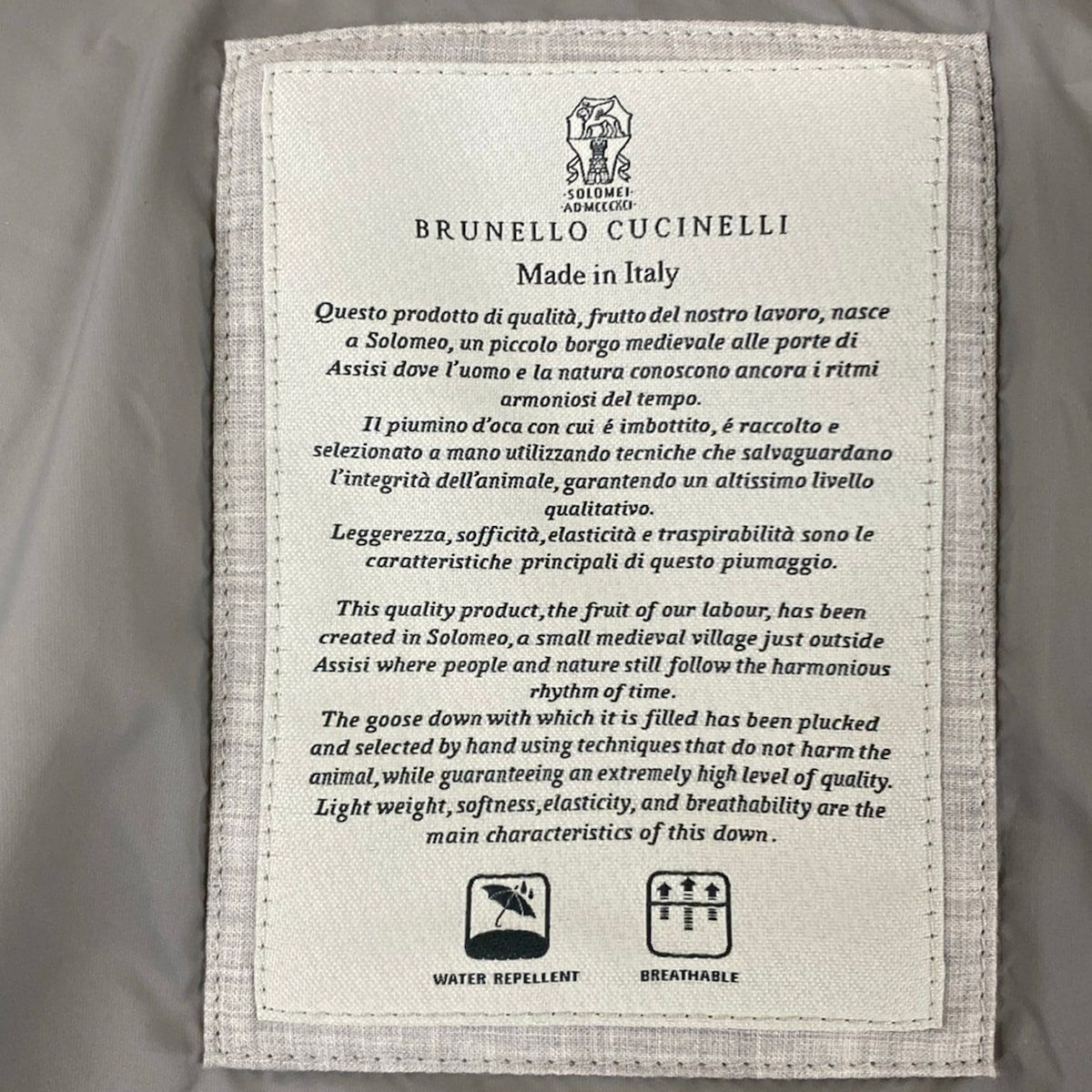 Brunello Cucinelli Down Jacket Ivory XS — view 3