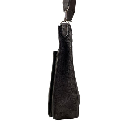 Hermes Shoulder Bag Evelyne MM Dark Brown Silver — view 2