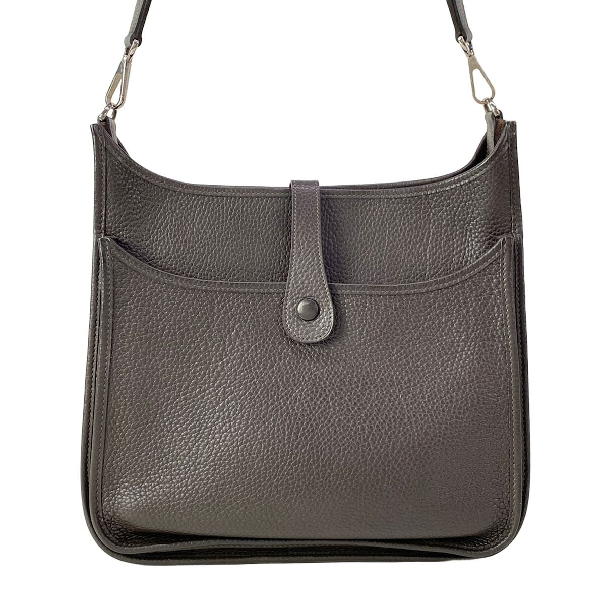 Hermes Shoulder Bag Evelyne MM Dark Brown Silver — view 3