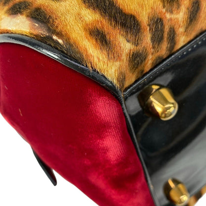 Dior Handbag Gambler Beige Bordeaux Black Chain Handle Dice Leather — view 6