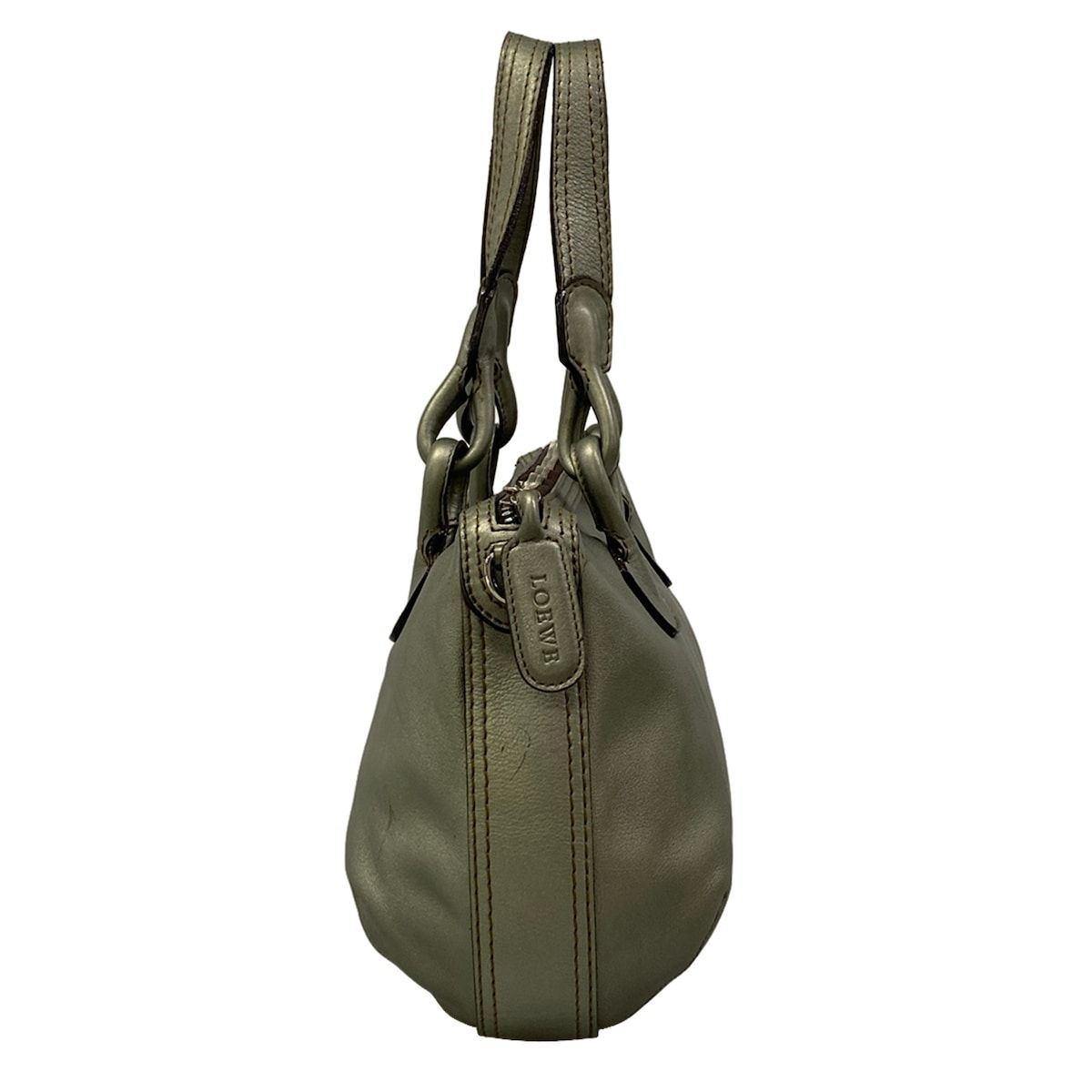 Loewe Handbag Metallic Gray Leather — view 2