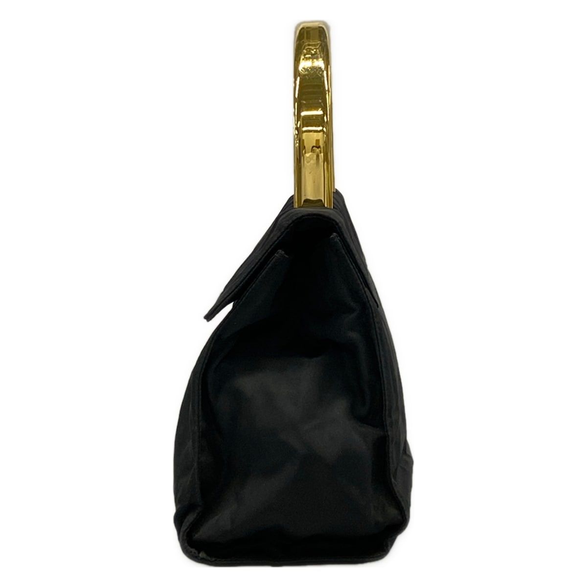 Prada Handbag Black Metal Handle Triangle Logo — view 4