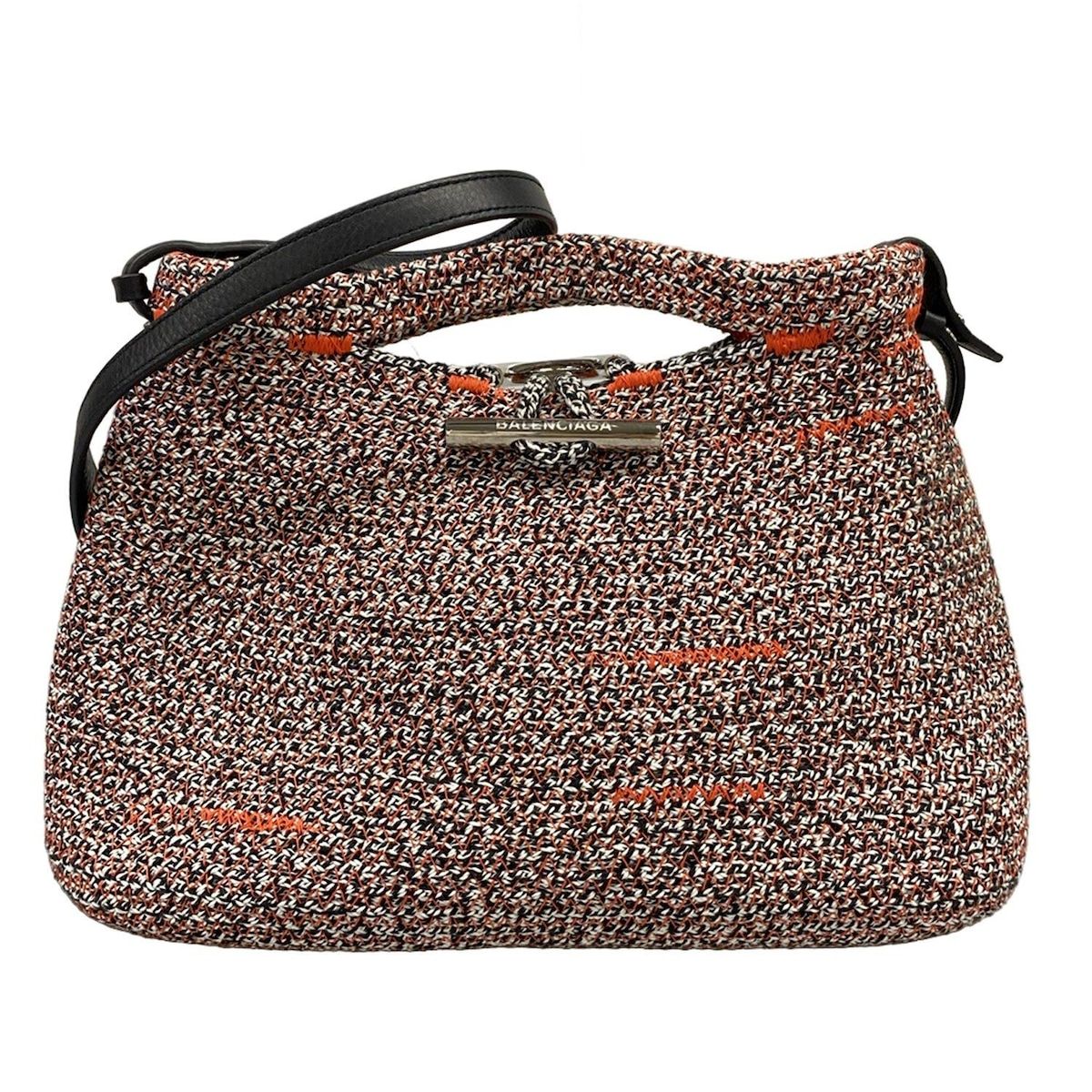 Balenciaga Handbag Zig Zagger White Black Orange Leather
