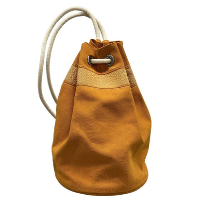 Hermes Shoulder Bag Sac Marine Recif Canvas Orange Ivory Silver