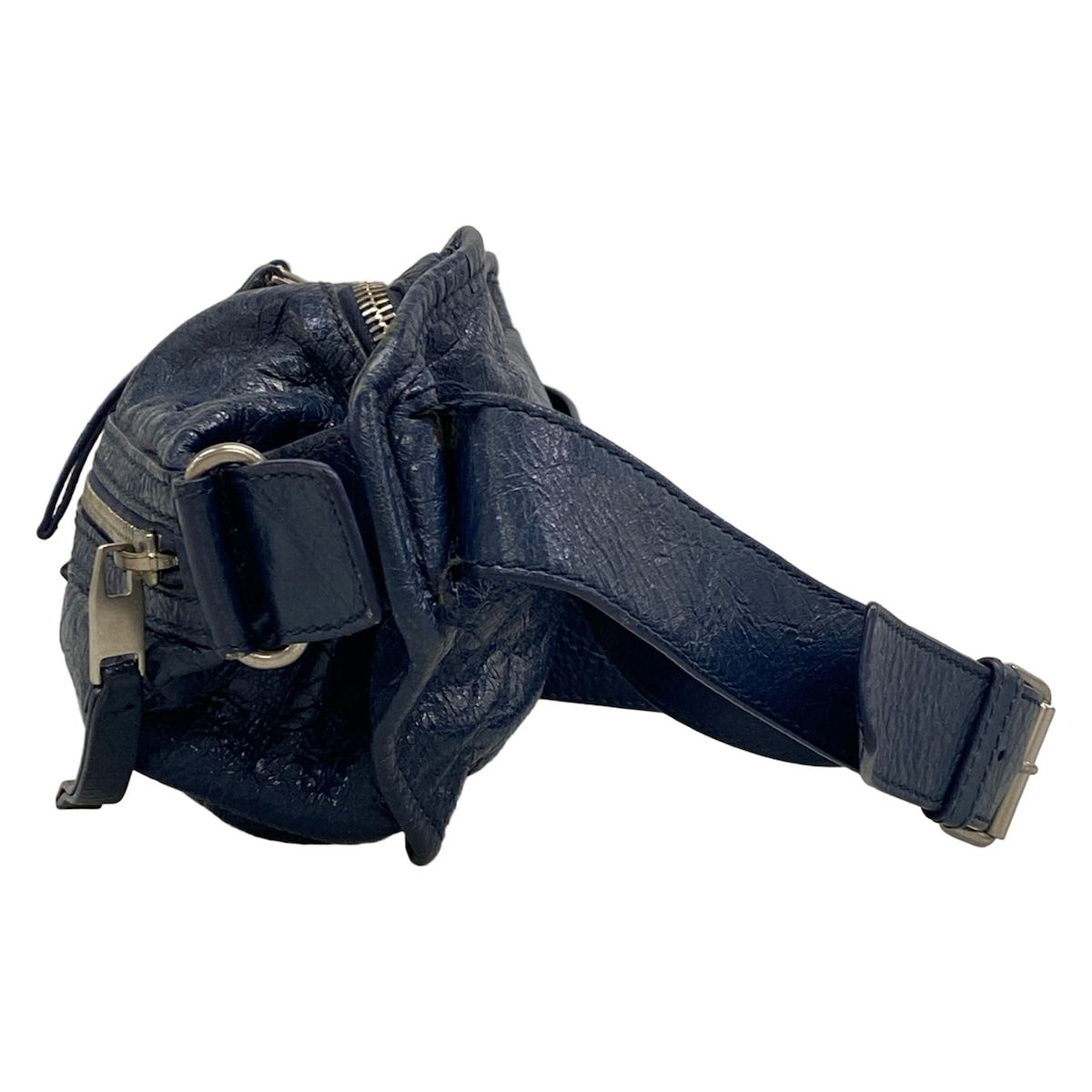 Balenciaga Waist Pouch Classic Neo Rift Navy Leather — view 4