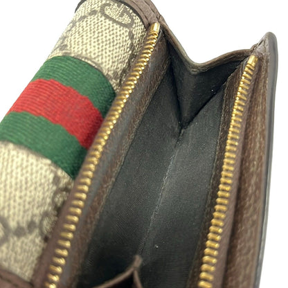 Gucci Trifold Wallet Ophidia Dark Brown Beige Multi Leather — view 4