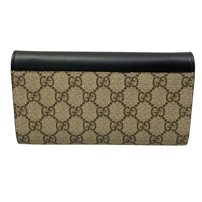 Gucci Wallet Padlock GG Plus GG Supreme Dark Brown Beige Black Chain Leather — view 2