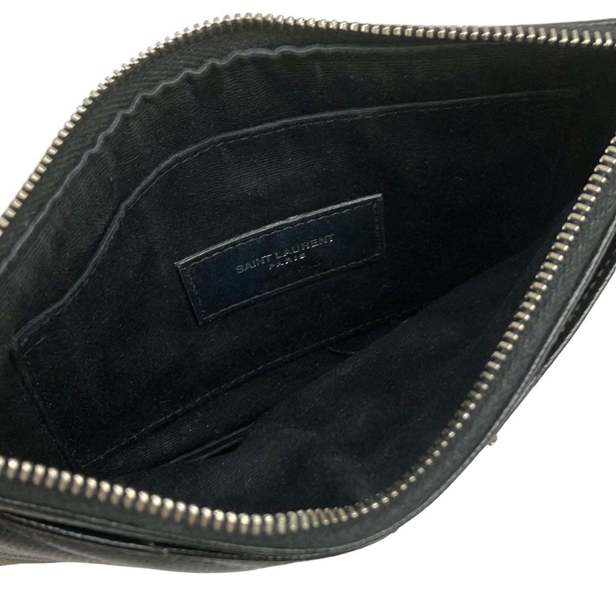 Saint Laurent Paris Pouch Black Leather — view 4