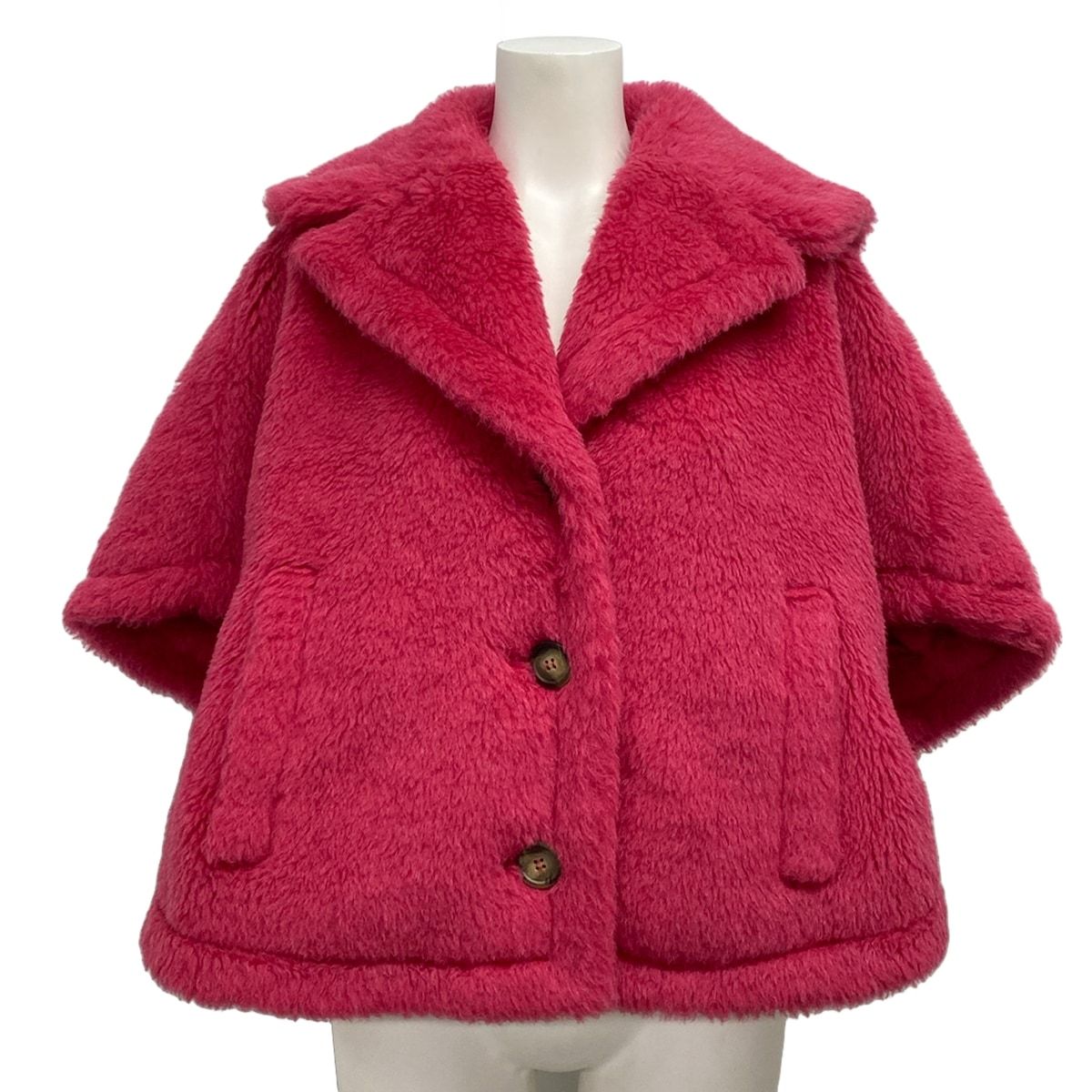 Max Mara Poncho SM Teddy Bear Cape Pink Alpaca
