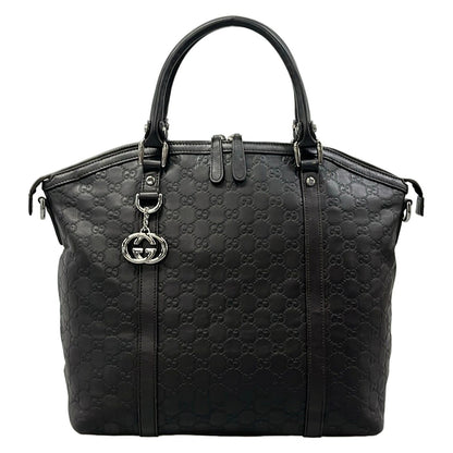Gucci Handbag Guccissima Line Interlocking G Dark Brown Leather