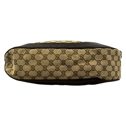 Gucci Shoulder Bag Charlotte GG Pattern Dark Brown Beige Leather — view 5