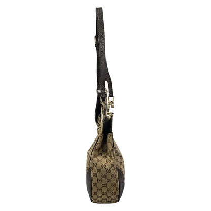 Gucci Shoulder Bag Charlotte GG Pattern Dark Brown Beige Leather — view 4