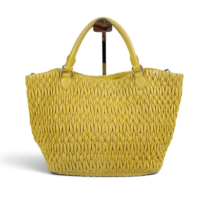 Miu Miu Matelasse Leather Nappa Crystal 2-Way Hand Tote — view 3