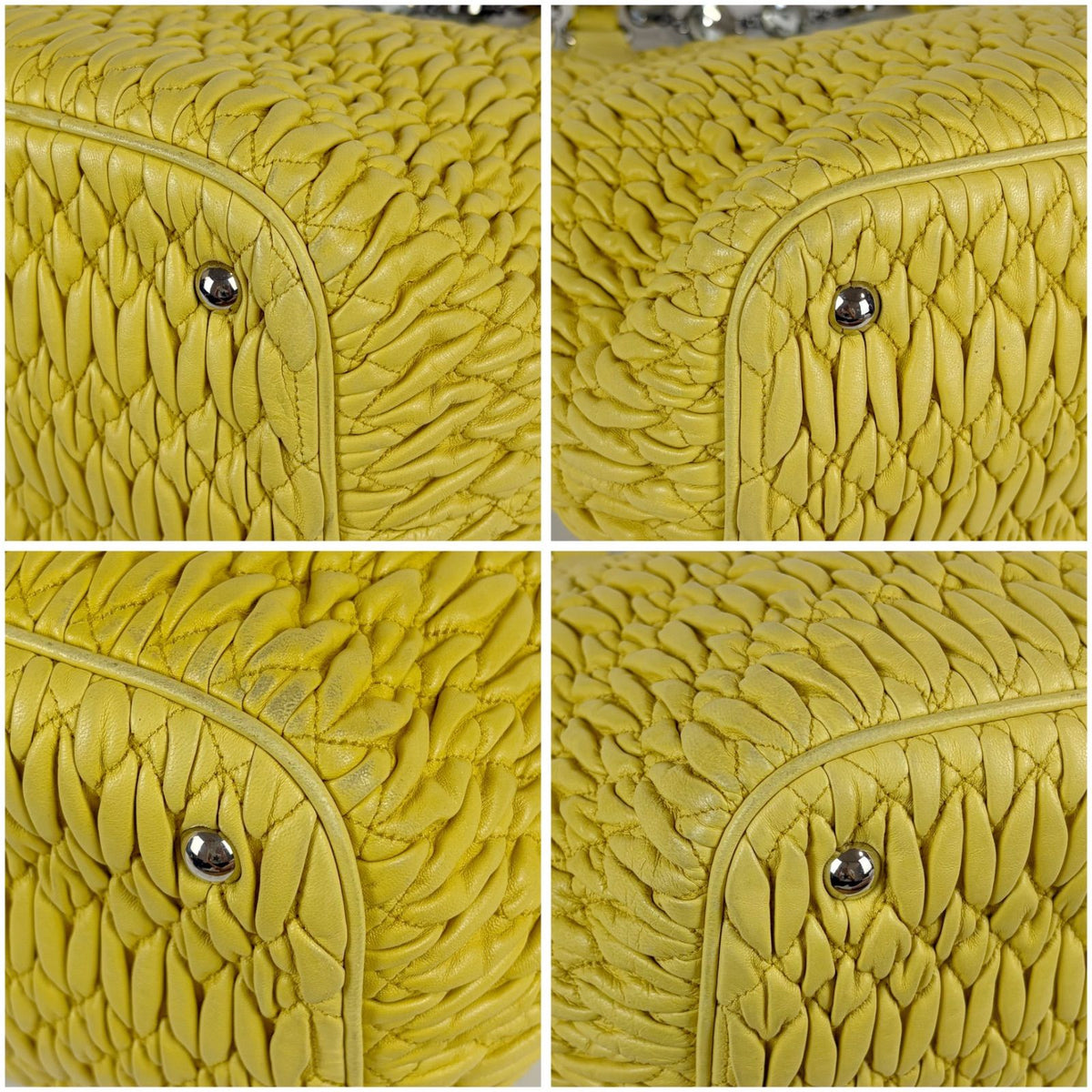 Miu Miu Matelasse Leather Nappa Crystal 2-Way Hand Tote — view 6