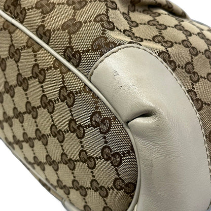 Gucci Handbag Dark Brown Beige Ivory Leather — view 6