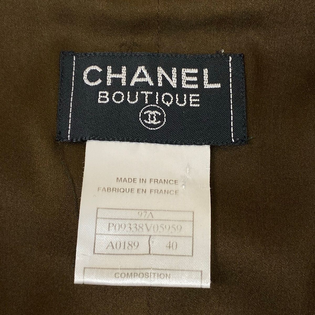 Chanel Dress M Dark Brown Zip Up Check Wool 40 — view 3