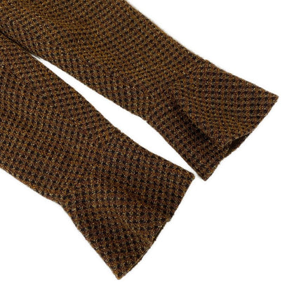 Chanel Dress M Dark Brown Zip Up Check Wool 40 — view 5