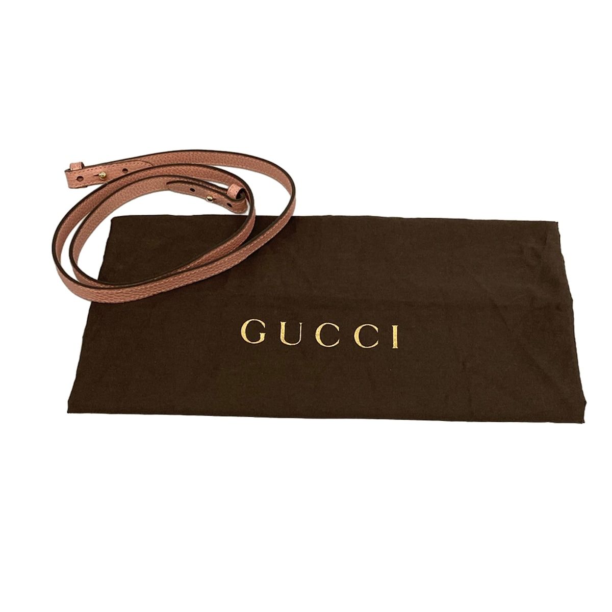 Gucci Handbag GG Pattern Bree Dark Brown Beige Pink Leather — view 8