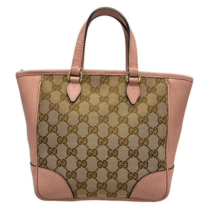 Gucci Handbag GG Pattern Bree Dark Brown Beige Pink Leather — view 3