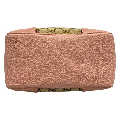 Gucci Handbag GG Pattern Bree Dark Brown Beige Pink Leather — view 5