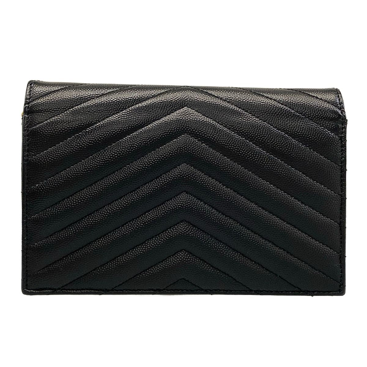 Saint Laurent Paris Wallet Cassandra Envelope Chain Black Leather Shoulder Bag — view 2