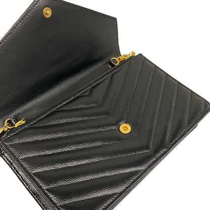 Saint Laurent Paris Wallet Cassandra Envelope Chain Black Leather Shoulder Bag — view 3