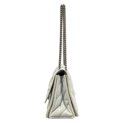 Balenciaga Shoulder Bag Crush Medium Light Blue Chain — view 4