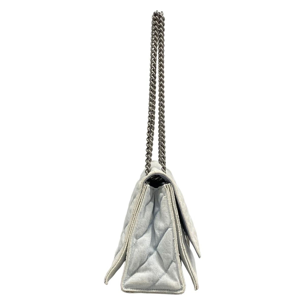 Balenciaga Shoulder Bag Crush Medium Light Blue Chain — view 2