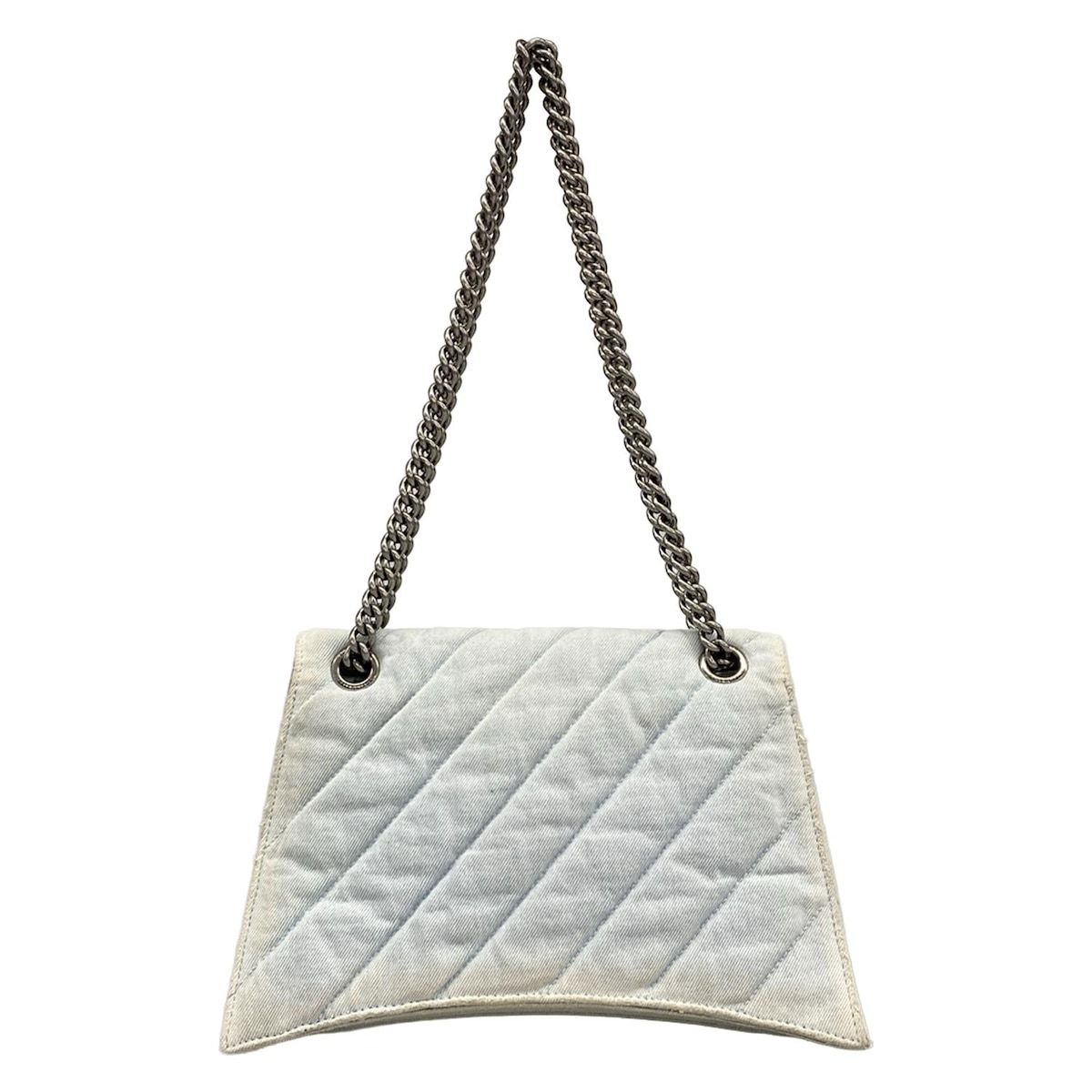 Balenciaga Shoulder Bag Crush Medium Light Blue Chain — view 3