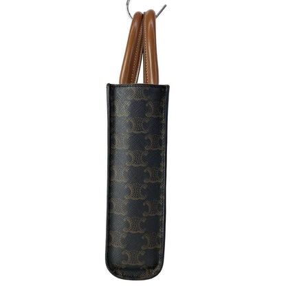 Celine Tote Bag Mini Vertical Cabas Black Dark Brown Leather — view 4