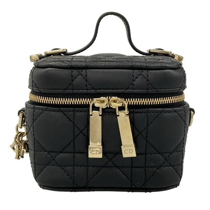 Dior Vanity Cannage Stitch Black Mini Bag Leather
