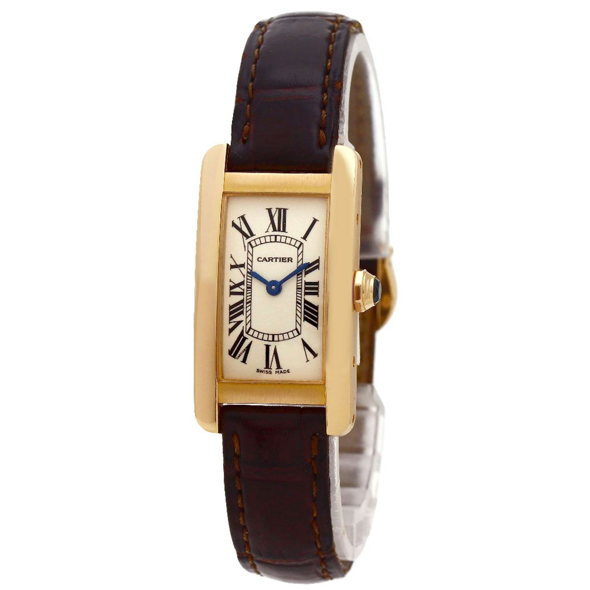 Cartier Tank Americanine SM Watch 18k Pink Gold Leather