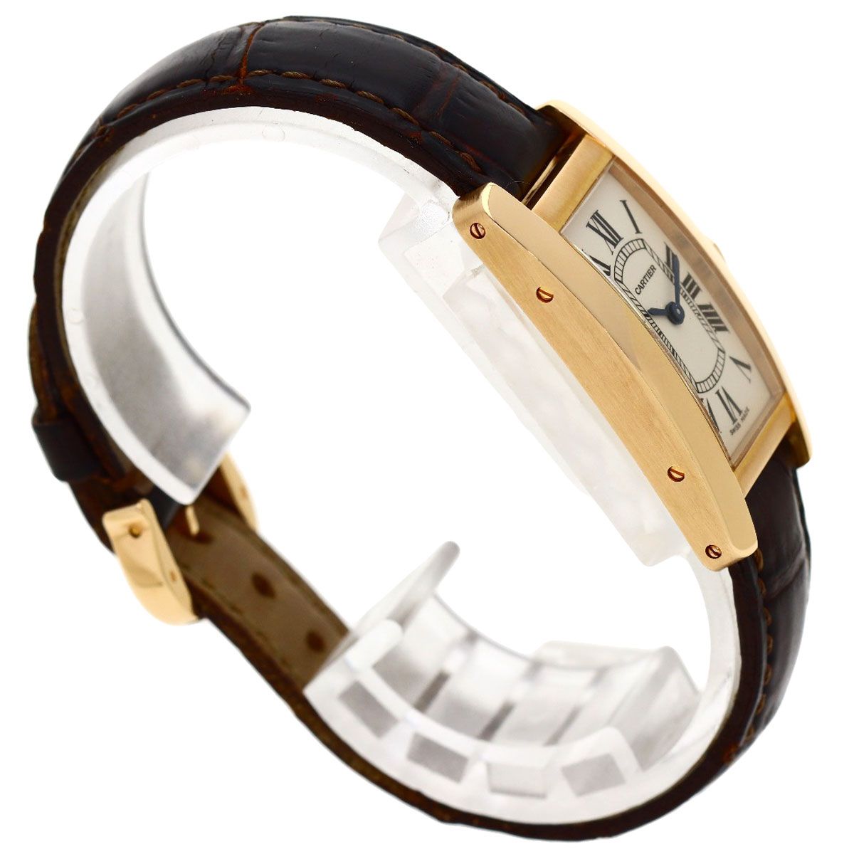 Cartier Tank Americanine SM Watch 18k Pink Gold Leather — view 2