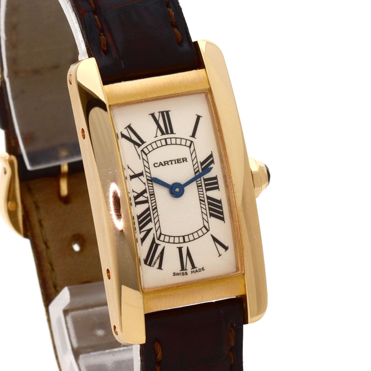 Cartier Tank Americanine SM Watch 18k Pink Gold Leather — view 4